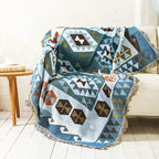 Throw Blanket Jacquard Boho Aztec Reversible
