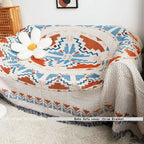 Throw Blanket Jacquard Boho Aztec Reversible