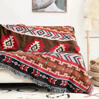 Throw Blanket Jacquard Boho Aztec Reversible