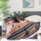 Throw Blanket Jacquard Boho Aztec Reversible