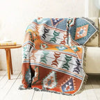 Throw Blanket Jacquard Boho Aztec Reversible