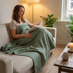 Throw Blanket Layered Waffle Weave 100% Cotton