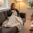 Throw Blanket Layered Waffle Weave 100% Cotton