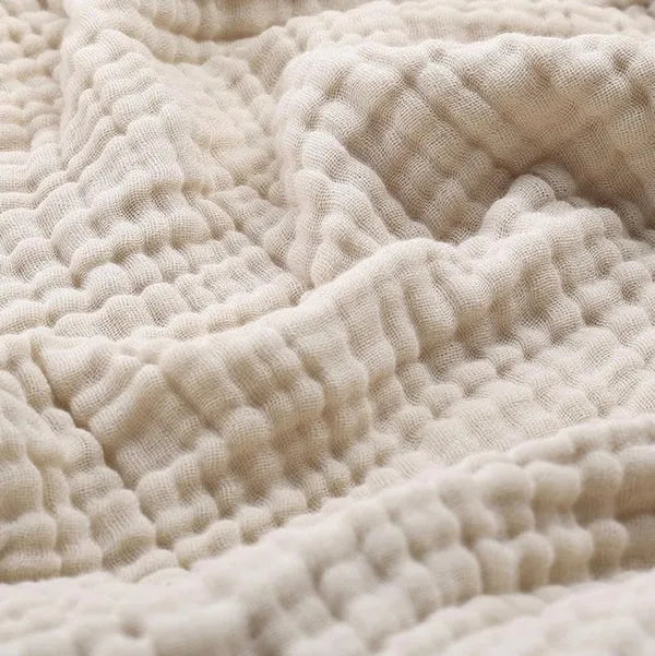 Throw Blanket Layered Waffle Weave 100% Cotton