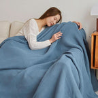 Throw Blanket Lightweight & Breathable Muslin Tassel Trim