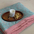 Throw Blanket Lightweight Quilted Retro Floral