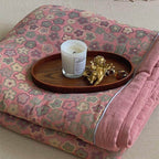 Throw Blanket Lightweight Quilted Retro Floral