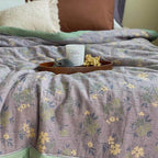 Throw Blanket Lightweight Quilted Retro Floral