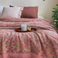 Throw Blanket Lightweight Quilted Retro Floral