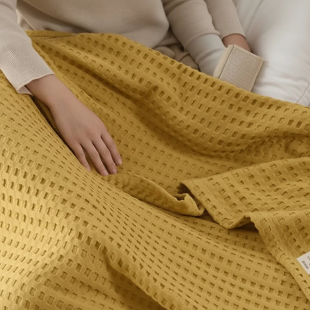 Throw Blanket Lightweight Waffle Weave Machine Washable