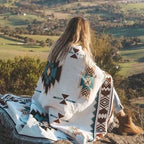 Throw Blanket Linen-Cotton Lightweight & Breathable Tassels