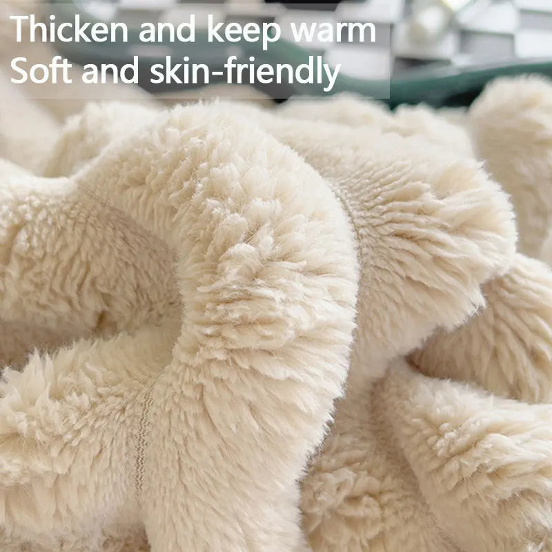 Throw Blanket Luxury Rabbit Plush 71 x 79 in