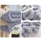 Throw Blanket Luxury Rabbit Plush 71 x 79 in