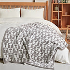 Throw Blanket Microfiber Checkerboard Jacquard & Anti-Pilling