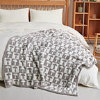 Throw Blanket Microfiber Checkerboard Jacquard & Anti-Pilling