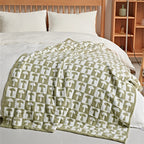 Throw Blanket Microfiber Checkerboard Jacquard & Anti-Pilling