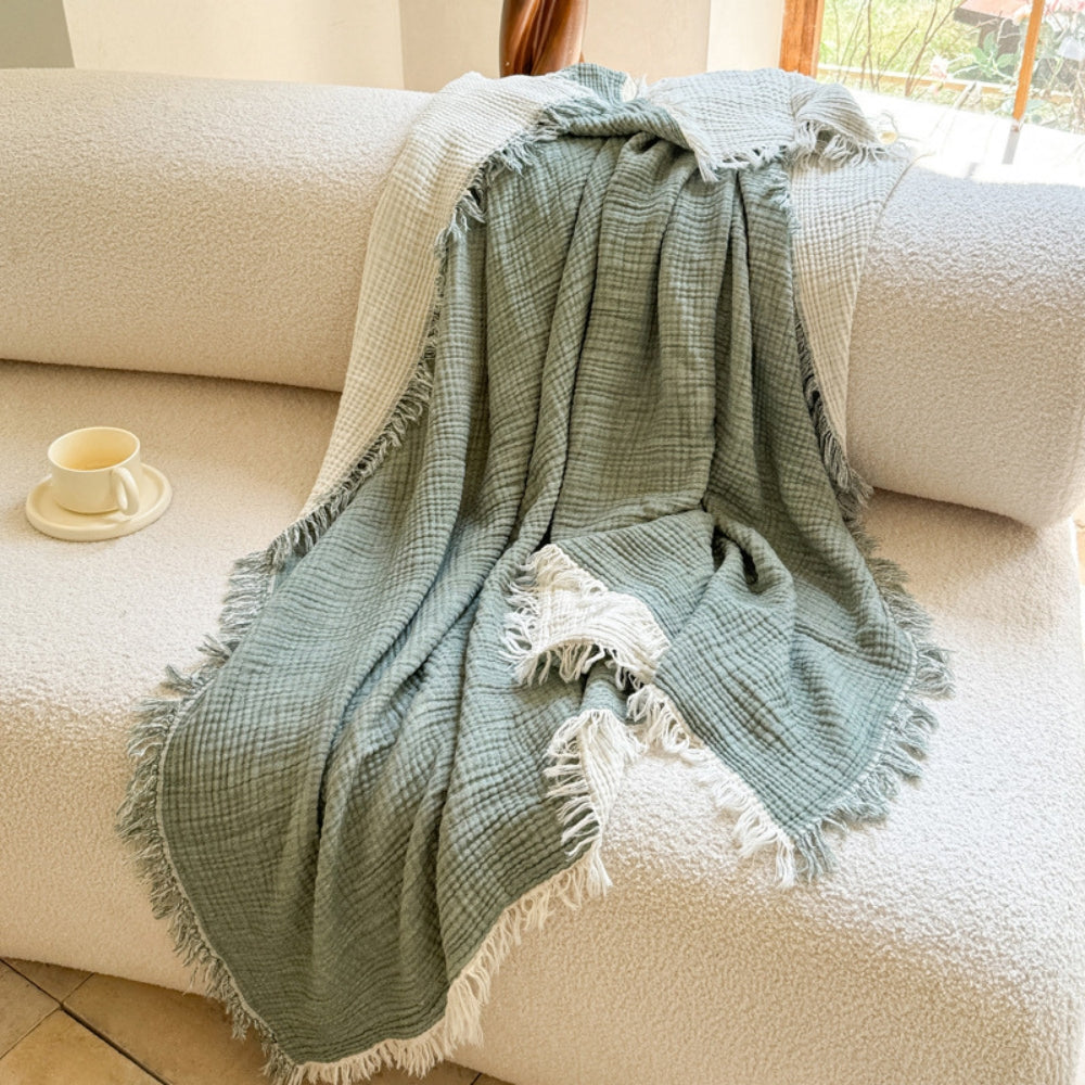 Throw Blanket Muslin Cotton Gauze Lightweight & Breathable