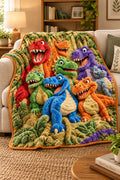 Throw Blanket Oversized Soft 3D Dinosaur Print