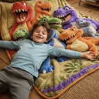 Throw Blanket Oversized Soft 3D Dinosaur Print