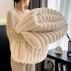 Throw Blanket Plush Faux Rabbit Fur Hypoallergenic Machine Washable