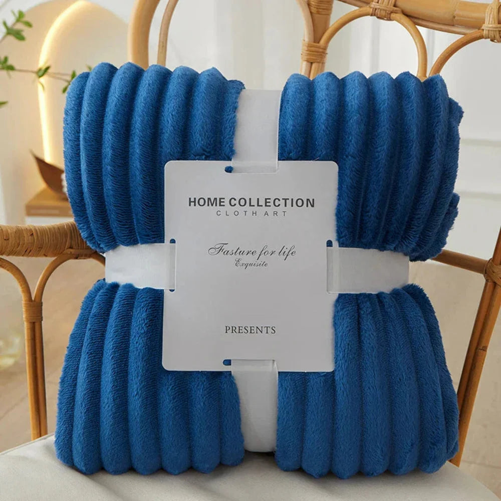 Throw Blanket Plush Flannel Fleece Wide Stripes