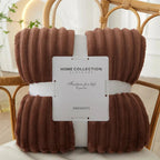 Throw Blanket Plush Flannel Fleece Wide Stripes