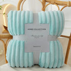 Throw Blanket Plush Flannel Fleece Wide Stripes