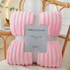 Throw Blanket Plush Flannel Fleece Wide Stripes