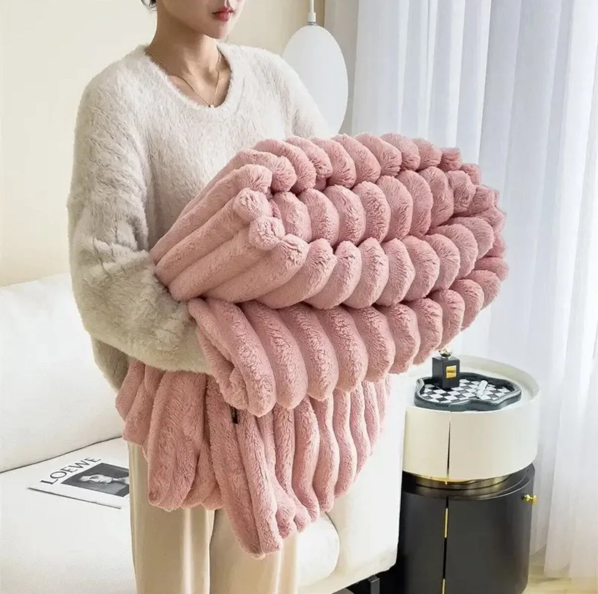 Throw Blanket Plush Fleece Machine Washable