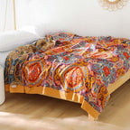 Throw Blanket Reversible Cooling Cotton & Moisture-Wicking