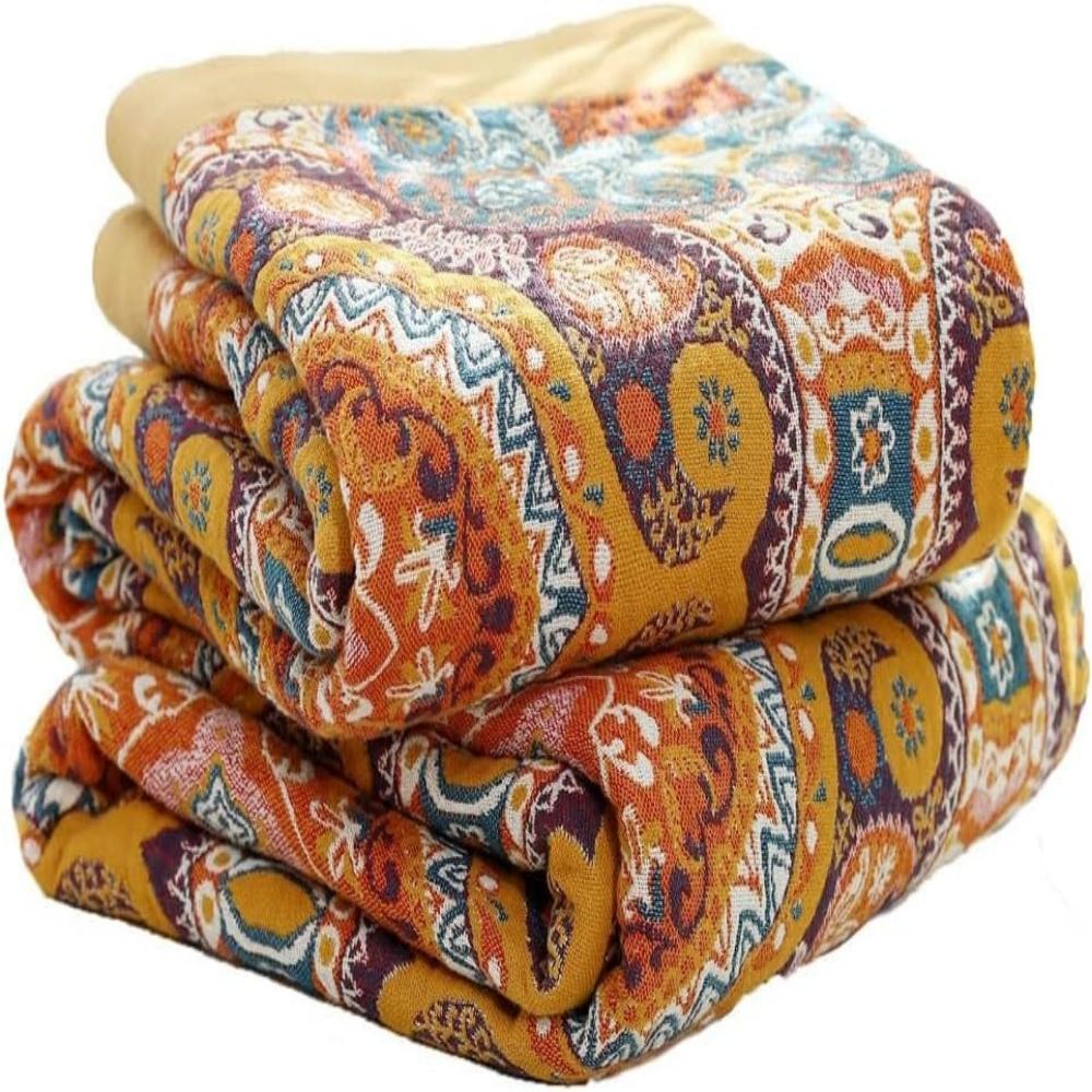 Throw Blanket Reversible Cooling Cotton & Moisture-Wicking