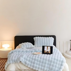 Throw Blanket Reversible Faux Fur & Fleece Year-Round Warmth