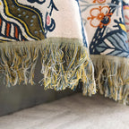 Throw Blanket Reversible Floral Jacquard Tassel Trim