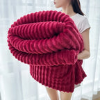 Throw Blanket Reversible Knit & Flannel 100 Percent Polyester