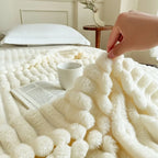 Throw Blanket Reversible Knit & Flannel 100 Percent Polyester
