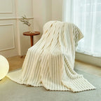 Throw Blanket Reversible Knit & Flannel 100 Percent Polyester