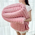 Throw Blanket Reversible Knit & Flannel 100 Percent Polyester