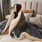Throw Blanket Reversible Plaid Flannel & Fleece