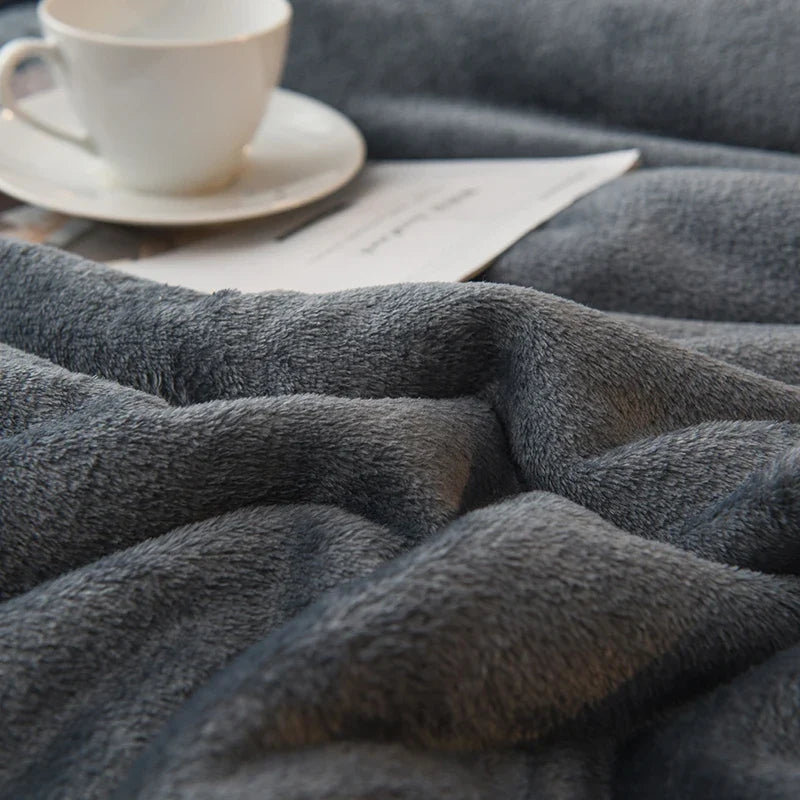 Throw Blanket Reversible Plaid Flannel & Fleece