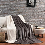 Throw Blanket Reversible Plaid Flannel & Fleece