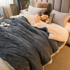 Throw Blanket Reversible Plaid Flannel & Fleece