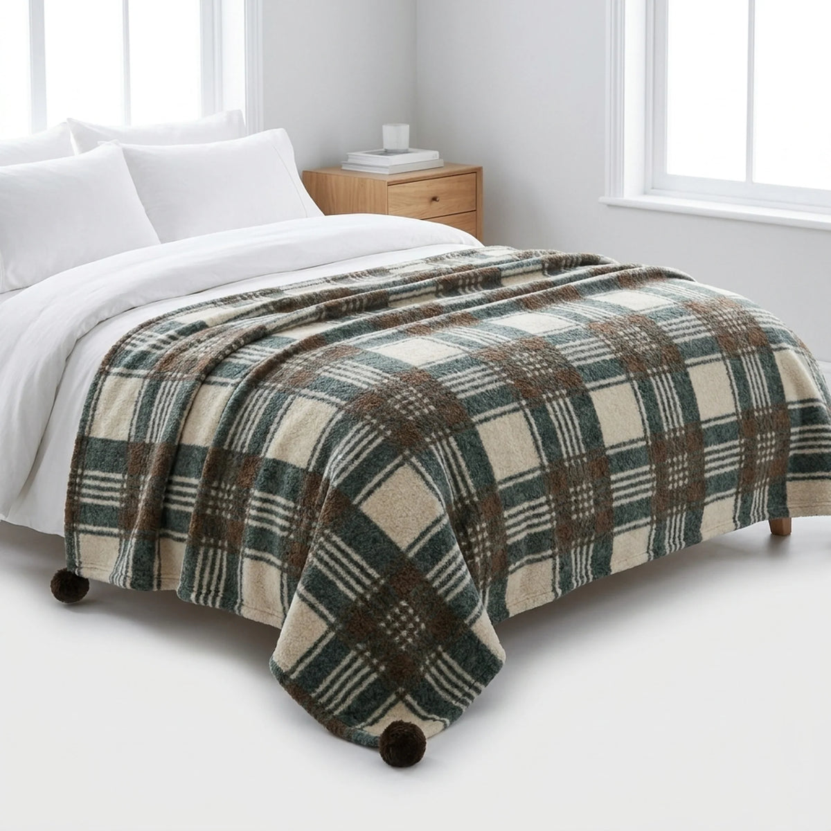 Throw Blanket Soft Fleece & Nordic Plaid