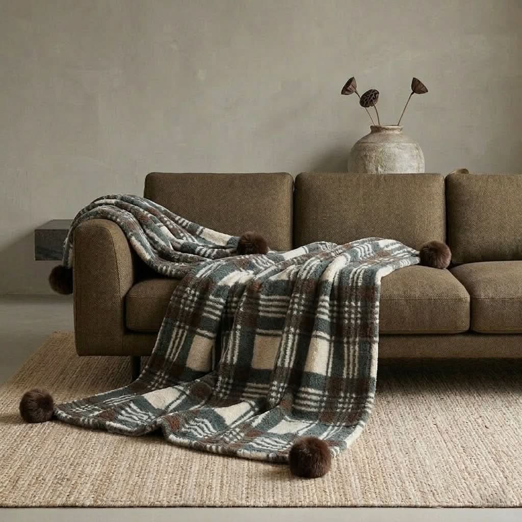 Throw Blanket Soft Fleece & Nordic Plaid