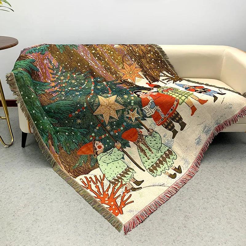 Throw Blanket Soft Fleece Nutcracker & Stars