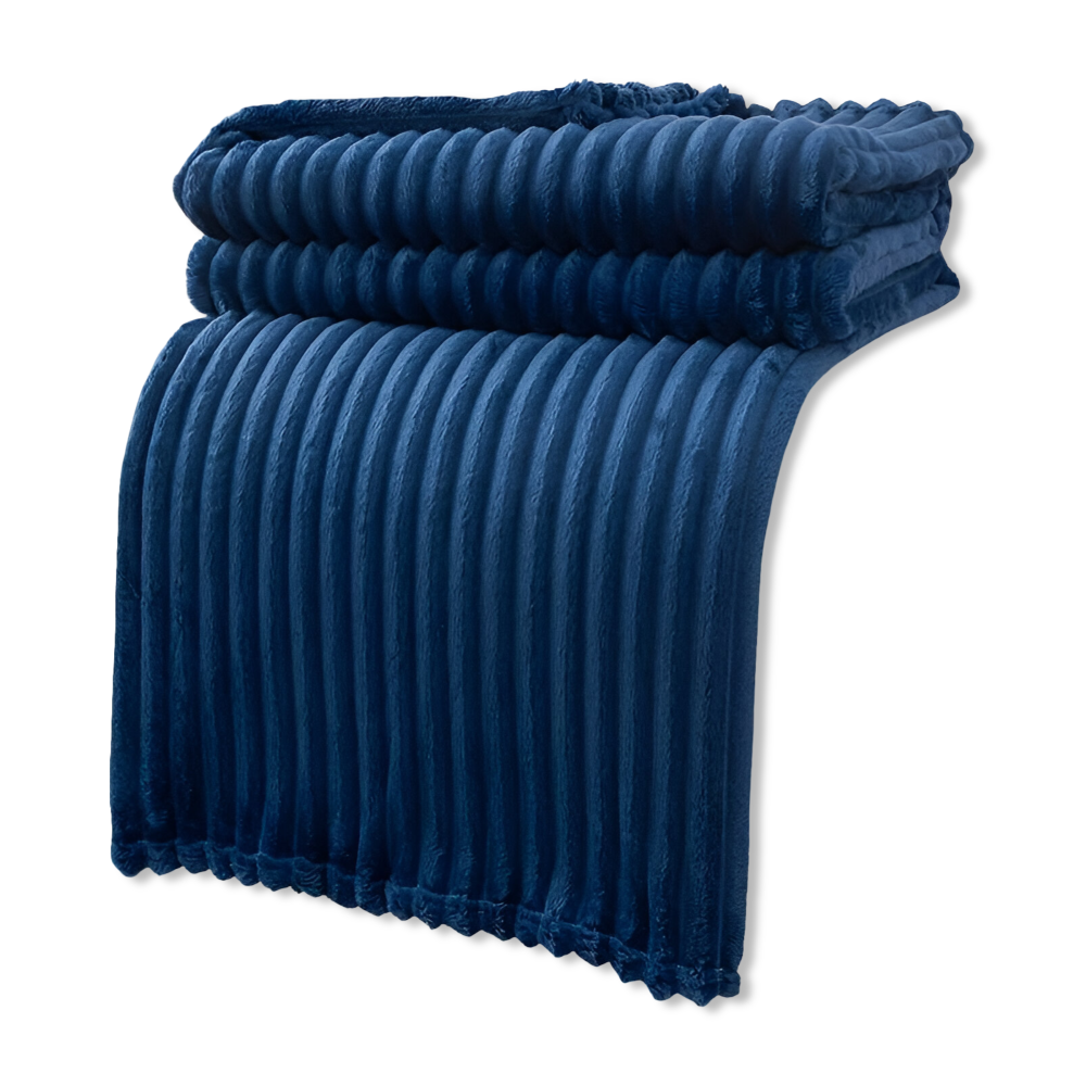 Throw Blanket Soft Ribbed Fleece All-Season Machine-Washable