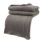 Throw Blanket Soft Ribbed Fleece All-Season Machine-Washable