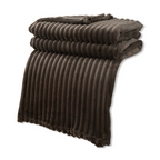 Throw Blanket Soft Ribbed Fleece All-Season Machine-Washable