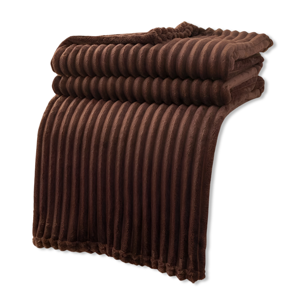 Throw Blanket Soft Ribbed Fleece All-Season Machine-Washable