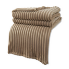 Throw Blanket Soft Ribbed Fleece All-Season Machine-Washable