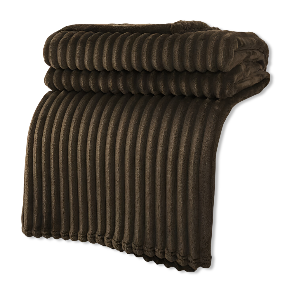 Throw Blanket Soft Ribbed Fleece All-Season Machine-Washable